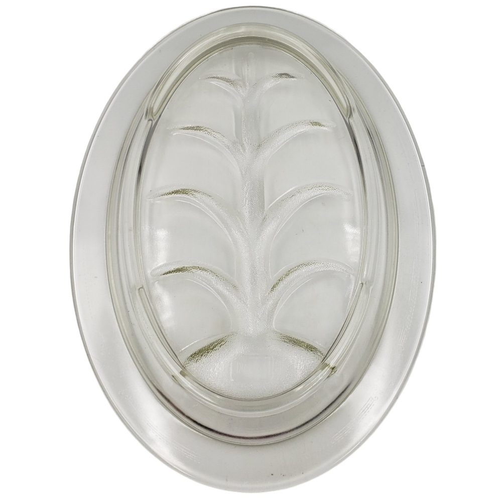 Vintage GLASBAKE Serving Platter Tree Of Life Design Glass